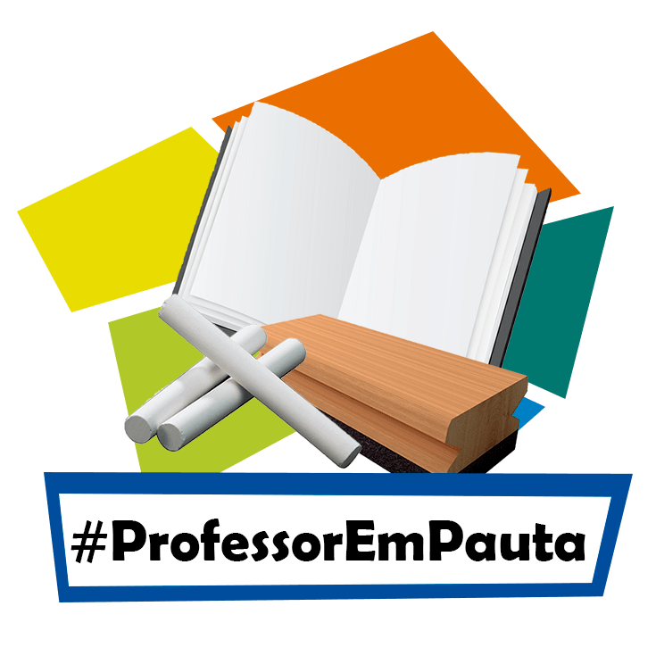Selo da campanha #ProfessorEmPauta