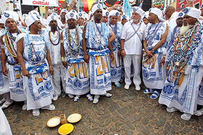 Cerimônia de religião afro-brasileira.